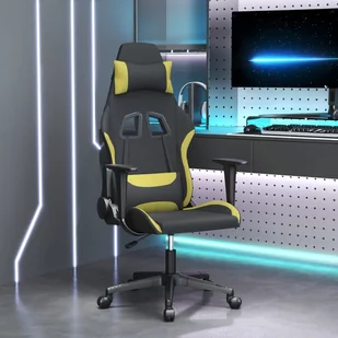 Lumarko Fotel gamingowy, czarno-jasnozielony, tkanina - Fotele gamingowe - miniaturka - grafika 1