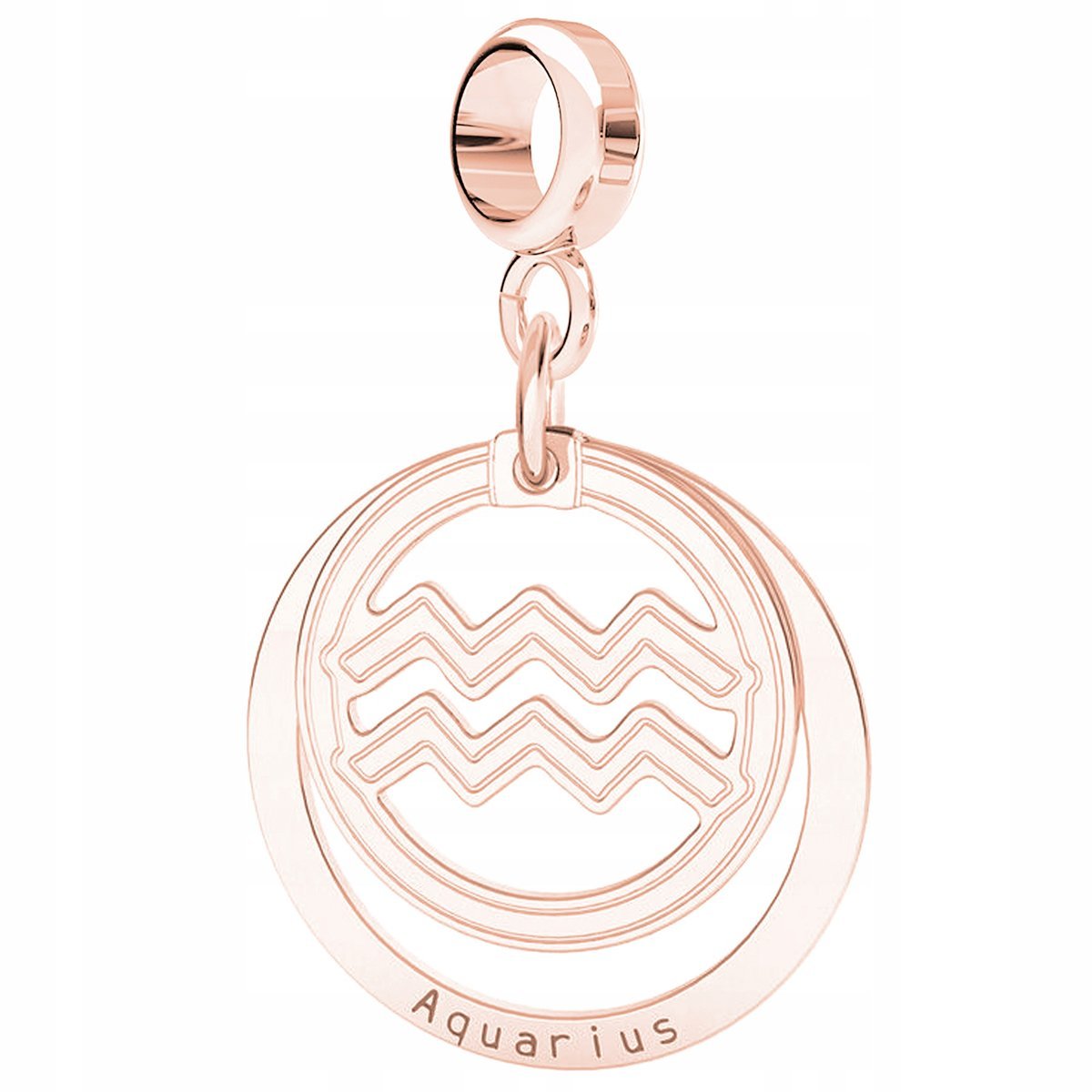 Charms Pozłacany Znak Zodiaku Wodnik Aquarius Zodiak dla Wodnika SREBRO 925