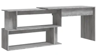 Elior Narożne biurko z półkami szary dąb P5-D95 - Biurka - miniaturka - grafika 1