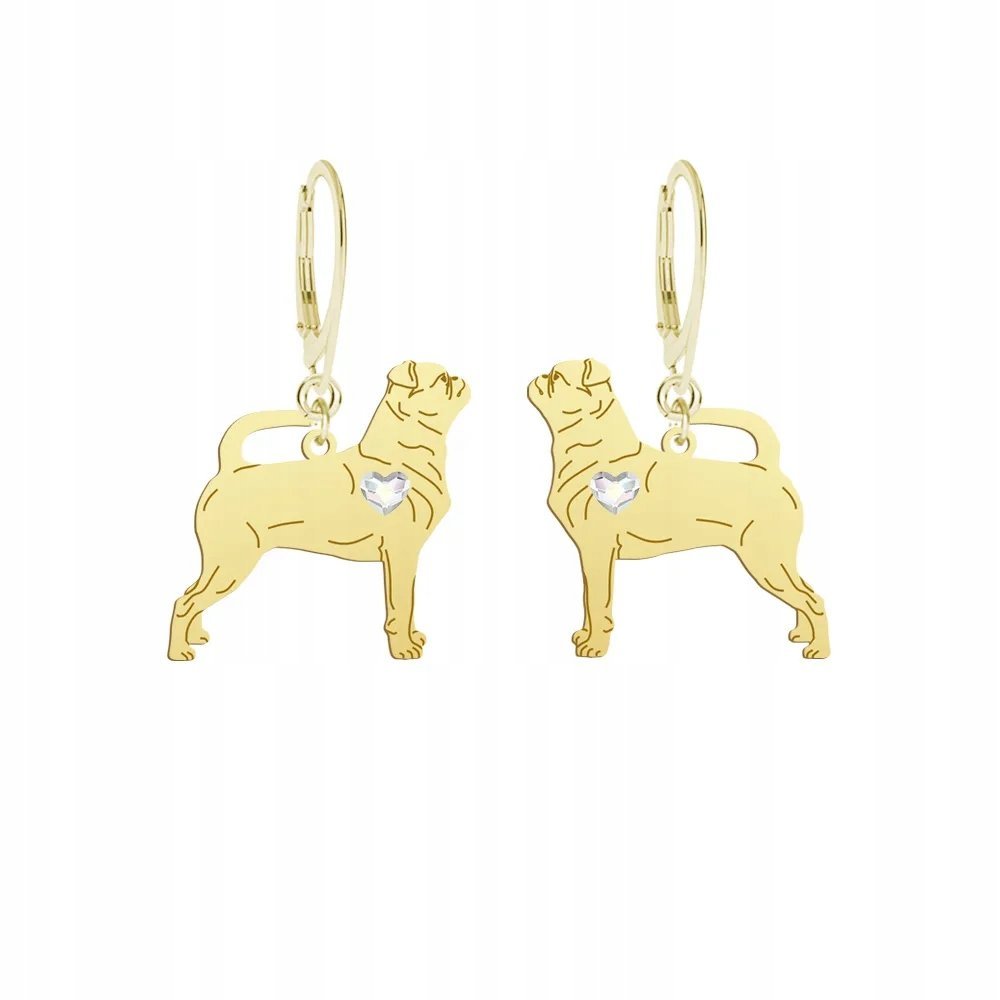 Kolczyki Złote z Gryfonik Brabancki 925 Bigle DEDYKACJA GRAWER GRATIS