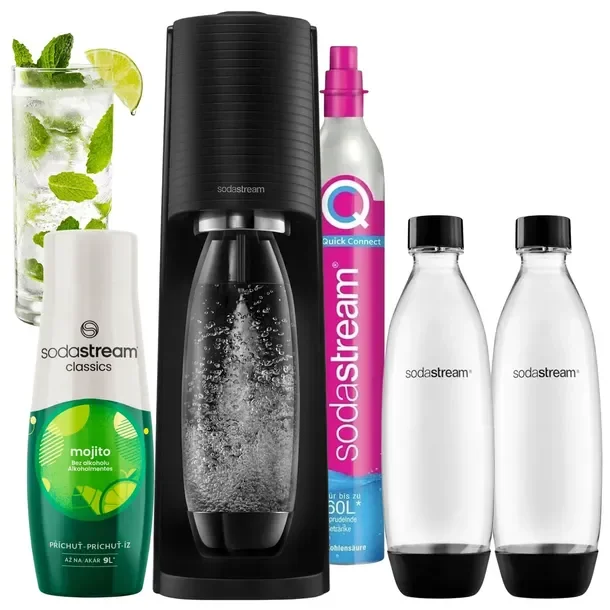 SodaStream Saturator do wody gazowanej TERRA 2 butelki 1L + Syrop Mojito