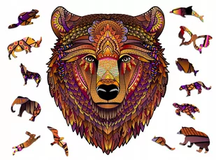 Puzzle Drewniane Premium 3D Układanka dla dorosłych Niedźwiedź XL Zwierzęta Adawoo - idealne na prezent na Święta, Urodziny, Imieniny, Walentynki - Puzzle - miniaturka - grafika 1