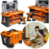 Mały majsterkowicz - Warsztat dla dzieci zestaw majsterkowicza skrzynka z narzędziami + stolik - miniaturka - grafika 1