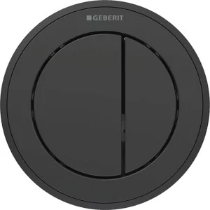 GEBERIT 116.057.16.1 Pneumatyczny przycisk uruchamiający WC Typ 10, ręczny, meblowy dwudzielny, czarny mat, easy-to-clean - Przyciski spłukujące - miniaturka - grafika 1