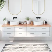 Szafki łazienkowe - vidaXL Blat do łazienki, jasnobrązowy, 200x50x4 cm, lite drewno - miniaturka - grafika 1