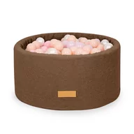 Suche baseny - Suchy basen 90 x 40 cm + 200 piłeczek kulek w zestawie - tkanina Baranek - kolor czekoladowy brąz - miniaturka - grafika 1