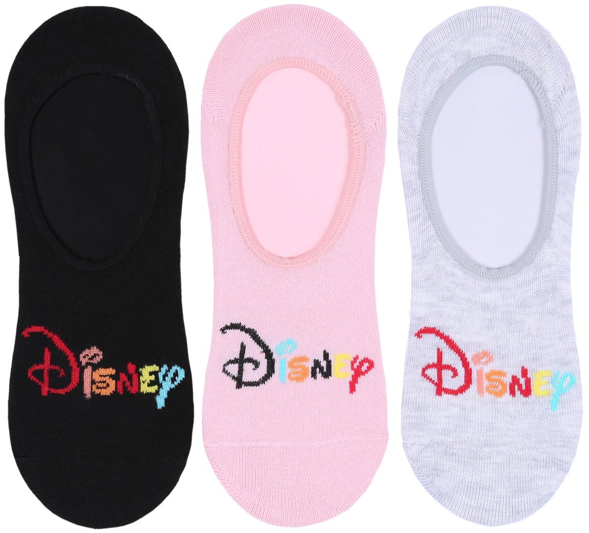 3x Czarno-szare skarpetki, mikrostopki DISNEY 37-42 EU