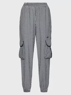 Spodnie damskie - adidas Spodnie materiałowe Gingham HB9456 Czarny Loose Fit - grafika 1