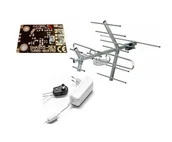 Anteny TV - Antena telewizyjna DVB-T TTV Midi Combo M8 z wzmacniaczem, UHF/VHF, odporna na warunki atmosferyczne, łatwy montaż - miniaturka - grafika 1