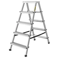 Drabiny - DRABEST Drabina aluminiowa dwustronna 2x5 stopniowa 125 kg - miniaturka - grafika 1