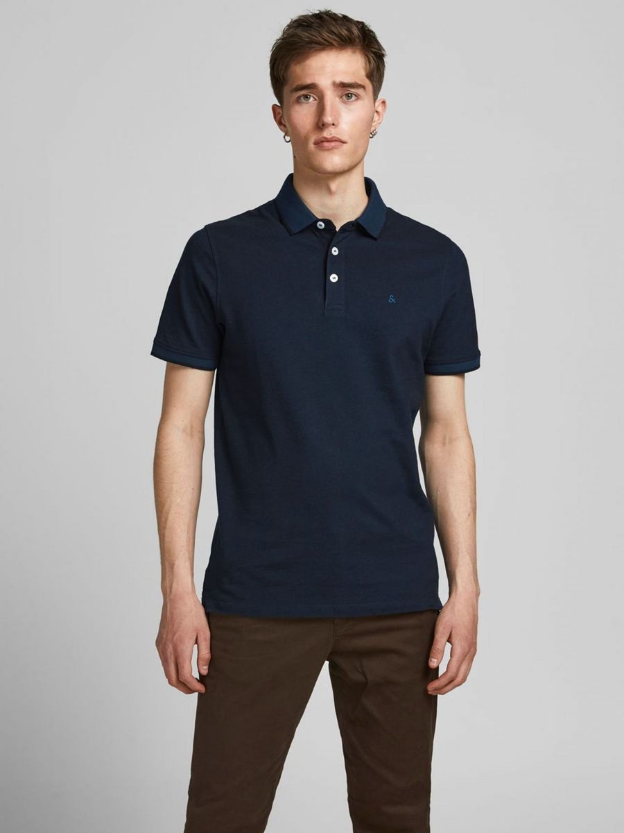 polo uomo jack and jones 12136668 paulos dark navy