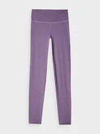 Spodnie sportowe damskie - Damskie legginsy treningowe 4F 4FWAW24TFTIF30 - fioletowe - miniaturka - grafika 1