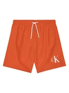 Spodenki damskie - Calvin Klein Swimwear Szorty kąpielowe KV0KV00056 Pomarańczowy Regular Fit - miniaturka - grafika 1