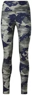Legginsy - Reebok Damskie legginsy kamuflażowe gotowe do treningu, Zielony myśliwy, S - miniaturka - grafika 1