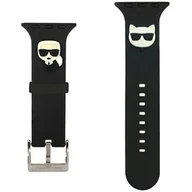 Akcesoria do smartwatchy - Apple KARL LAGERFELD Karl Lagerfeld Silicone Karl &amp; Choupette Heads Pasek do Watch 38/40/41 mm (czarny) KLAWMSLCKK - miniaturka - grafika 1