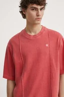 Koszulki męskie - G-Star Raw t-shirt bawełniany męski kolor różowy gładki D24631-C756 - miniaturka - grafika 1