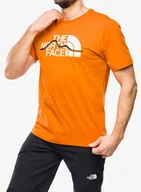 Koszulki i topy damskie - T shirt z nadrukiem The North Face S/S Mountain Line Tee - desert rust - miniaturka - grafika 1