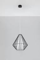 Lampy sufitowe - Sollux Lighting Industrialna LAMPA wisząca SL.298 druciana OPRAWA zwis drut metalowy klatka skeleton czarny - miniaturka - grafika 1
