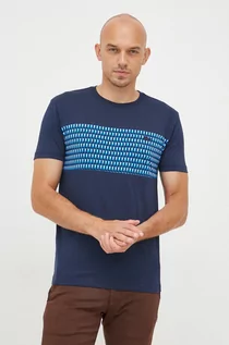 Koszulki męskie - Lacoste t-shirt bawełniany kolor granatowy wzorzysty - grafika 1