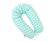 Poduszki do karmienia - Poduszka ciążowa Longer dla kobiet w ciąży do spania - Chevron miętowy - miniaturka - grafika 1
