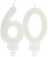 Urodziny dla dorosłych - Świeczka na 60-tkę fluorescencyjna - 9 cm - 1 szt. - miniaturka - grafika 1