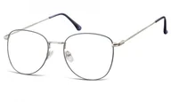 Okulary korekcyjne, oprawki, szkła - Oprawki okulary Pilotki zerówki korekcyjne 924E niebiesko-srebrne - miniaturka - grafika 1