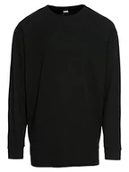 Koszulki męskie - Urban Classics Męska koszulka z długim rękawem Boxy Heavy Longsleeve, czarny (Black 00007), S - miniaturka - grafika 1
