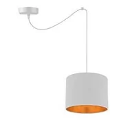 Lampy sufitowe - Candellux Lampa wisząca biała tkany abażur Atlanta 31-00637 31-00637 - miniaturka - grafika 1