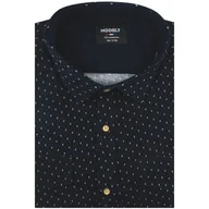 Koszule męskie - Duża Koszula Męska Sztruksowa Codzienna Casual granatowa we wzory z długim rękawem w kroju REGULAR Modely H989 - miniaturka - grafika 1