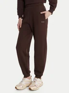 Spodnie sportowe damskie - Guess Spodnie dresowe V6RB15 K9V31 Brązowy Regular Fit - miniaturka - grafika 1