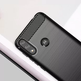 Carbon Case elastyczne etui pokrowiec Motorola Moto E7i Power czarny - Etui i futerały do telefonów - miniaturka - grafika 3