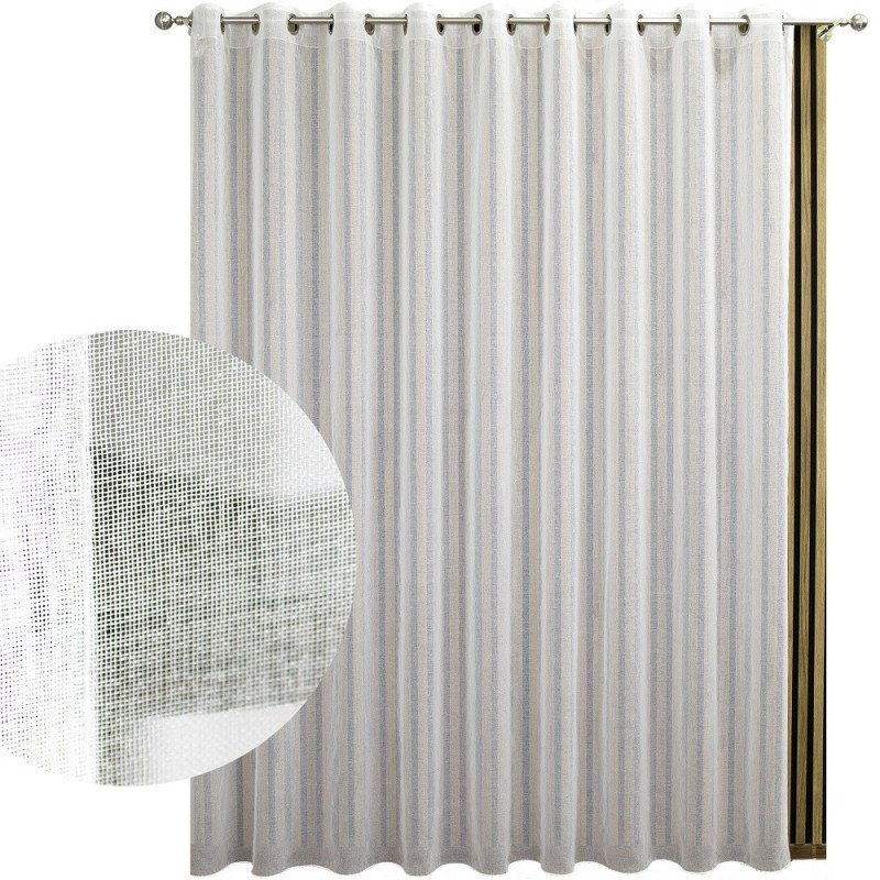 Firanka batyst gotowa na przelotkach z ołowianką 145x250 cm biała