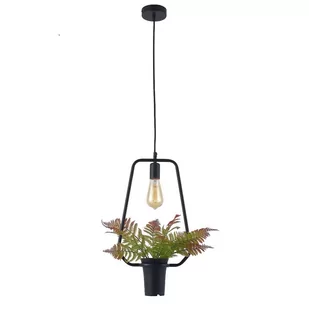 Polux Lampa wisząca IL MIO SOREN czarna 1*E27 kwadrat z kwiatkiem 313867 - Lampy sufitowe - miniaturka - grafika 1