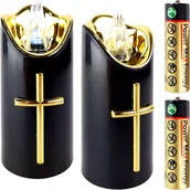 Lampiony i znicze - DUŻA ŚWIECA LED NA BATERIE WKŁAD DO ZNICZY 12,5cm DO ZNICZA ZNICZ WKŁADY - miniaturka - grafika 1