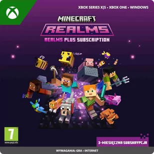 Kod Minecraft Realms – subskrypcja 3 miesiące / Xbox Series X/S, Xbox One, Windows - Kody i doładowania cyfrowe - miniaturka - grafika 1