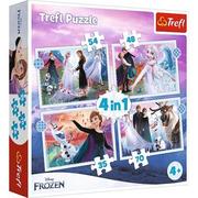 Puzzle - Trefl Puzzle 4w1 W magicznym lesie Frozen 2 Kraina Lodu - miniaturka - grafika 1