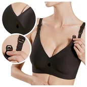 Biustonosze ciążowe - Biustonosz ciążowy stanik bezszwowy do karmienia - czarny - XL - miniaturka - grafika 1