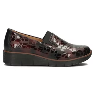 Skórzane półbuty Filippo DP3160/23 BG bordo - Półbuty damskie - miniaturka - grafika 4