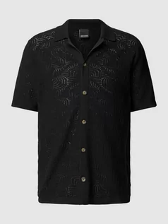 Koszule męskie - Koszula casualowa o kroju regular fit z fakturowanym wzorem model ‘DENVER LIFE’ - grafika 1