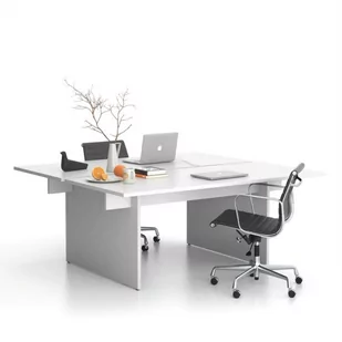 Stół DOUBLE SOLID, 1800 x 1650 x 743 mm, biały - Biurka - miniaturka - grafika 1