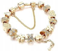 Bransoletki - Bransoletka modułowa charms złota serduszko boho - miniaturka - grafika 1