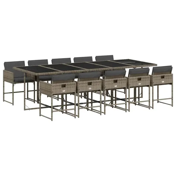 Zestaw mebli ogrodowych rattan PE, szary, 275 x 106 x 73 cm