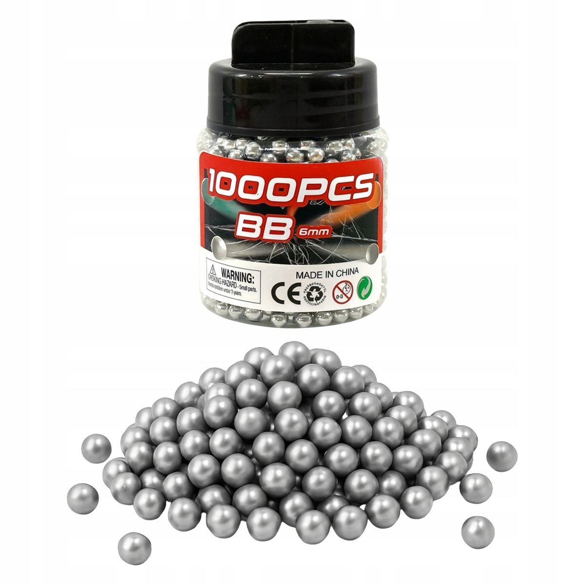 KULKI PLASTIKOWE DO PISTOLETU NABOJE 1000szt 6mm z dozownikiem