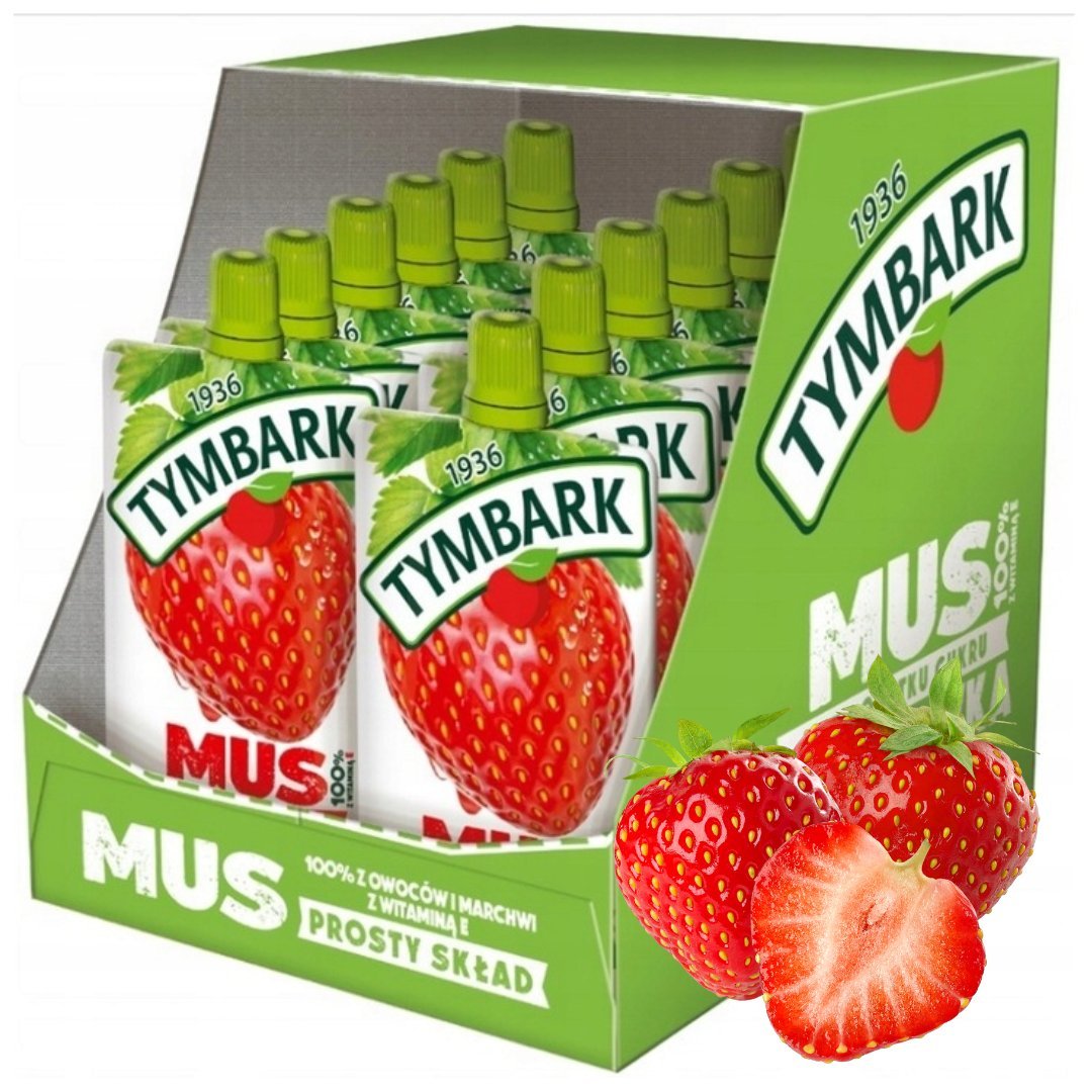 Tymbark Mus 100% truskawka jabłko banan marchew 120 g x 12 sztuk
