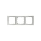 Klawisze i ramki - Hager polo Ramka potrójna pozioma z polem opisowym śnieżnobiały połysk S.1 10238919 10238919 - miniaturka - grafika 1