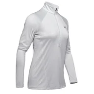 Bluzy damskie - Damska Bluza UNDER ARMOUR TECH 1/2 ZIP TWIST 1320128-014 – Szary - miniaturka - grafika 1