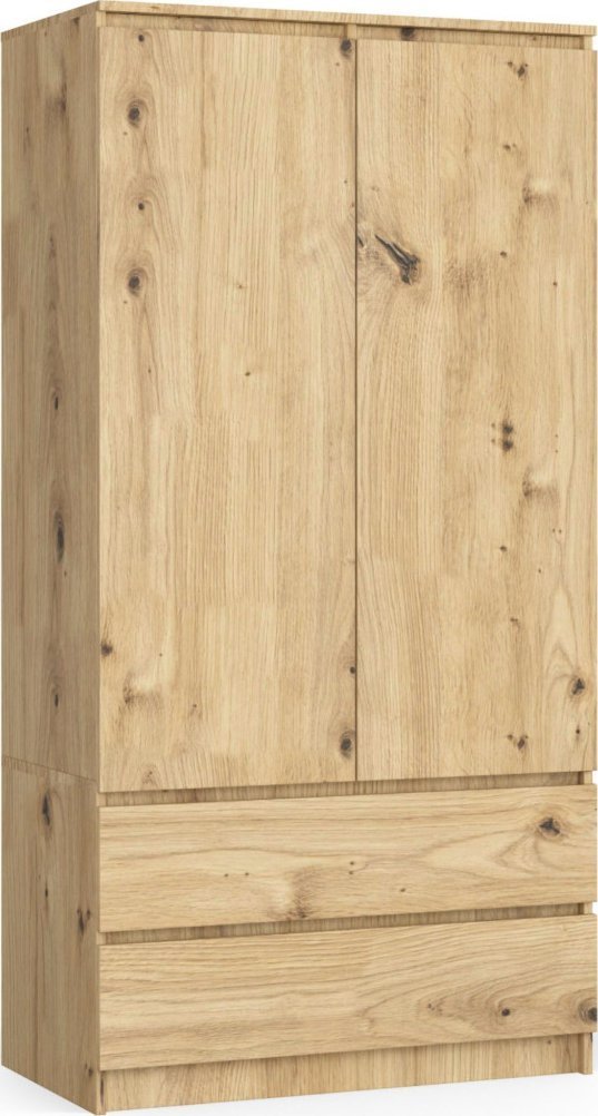 Fabryka Mebli Akord Szafa S 90 cm 2 drzwi 2 szuflady - dąb artisan