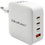 Ładowarki do telefonów - Qoltec Ładowarka sieciowa 140W GaN | 5-20V | 2.5-5A | 3 x USB-C PD | 1 x USB QC 3.0 | Biała - miniaturka - grafika 1