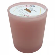 Świece - Świeca Sojowa różowy mat ręcznie robiona drewniany knot 230ml Popcorn toffi - miniaturka - grafika 1