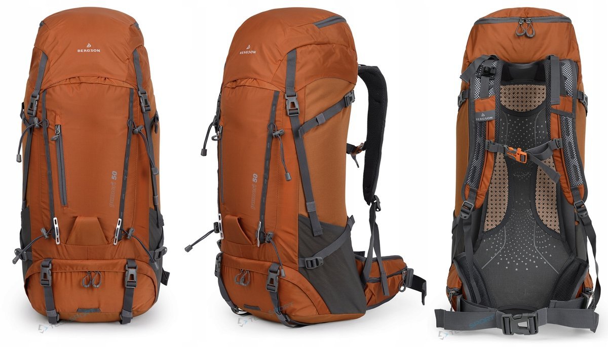 PLECAK GÓRSKI BERGSON PUMORI 50L ODDYCHAJĄCY WENTYLOWANY POMARAŃCZOWY